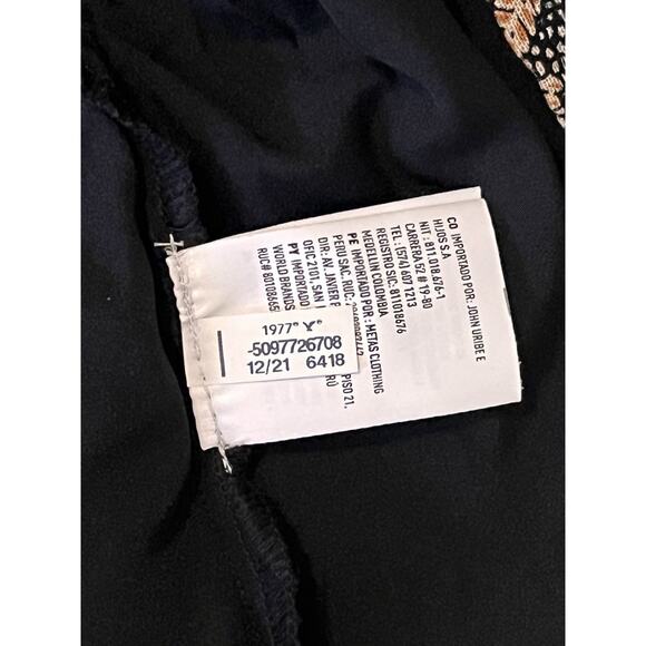 American Eagle Cotton Linen Blend Lined Dress XL Wrap V Neck Floral Tiered Skirt - Picture 13 of 13